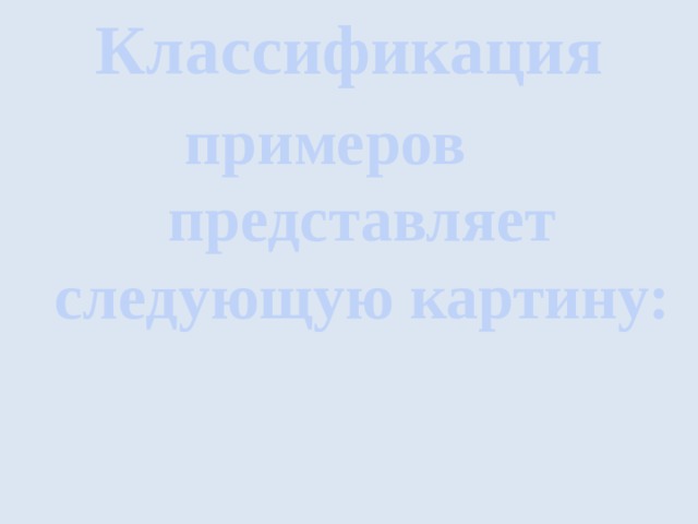 Классификация примеров представляет следующую картину: 