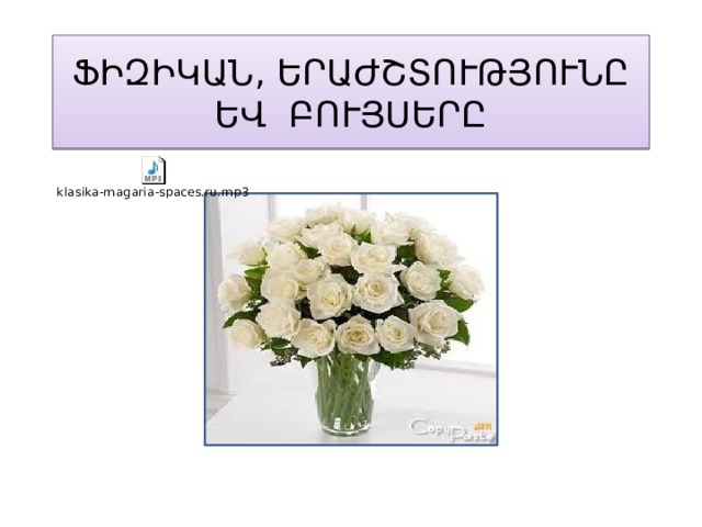ՖԻԶԻԿԱՆ, ԵՐԱԺՇՏՈՒԹՅՈՒՆԸ ԵՎ ԲՈՒՅՍԵՐԸ 