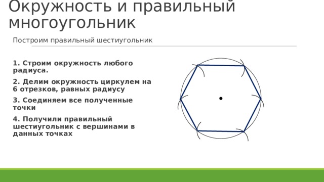 Алгоритм шестиугольника. Построение шестиугольника. Построение правильного шестигранника. Шестигранник вписанный в окружность. Как начертить правильный шестигранник.