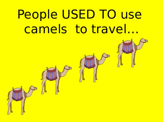 People USED TO use camels to travel… 