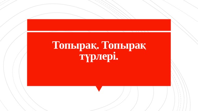 Топырақ. Топырақ түрлері. 