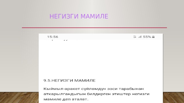 Негизги мамиле 