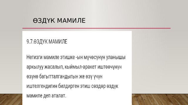  ӨЗДҮК МАМИЛЕ 