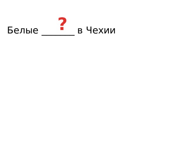 ? Белые _______ в Чехии 