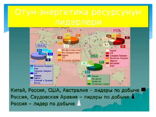 Отун-энергетика ресурсунун лидерлери 