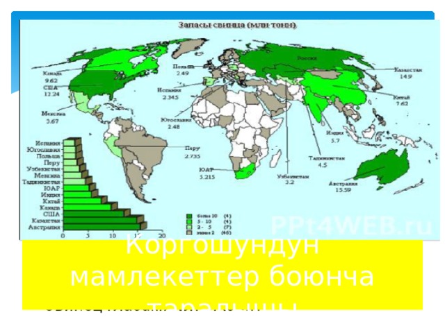 Коргошундун мамлекеттер боюнча таралышы 