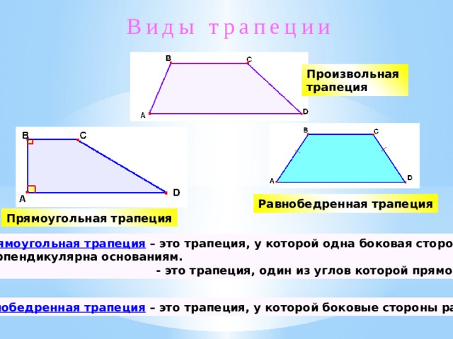 Прямоугольник трапеции. Прямоугольная трапеция. Равнобедренная и прямоугольная трапеция. Прямоугольник трапеция. Произвольная равнобокая трапеция.