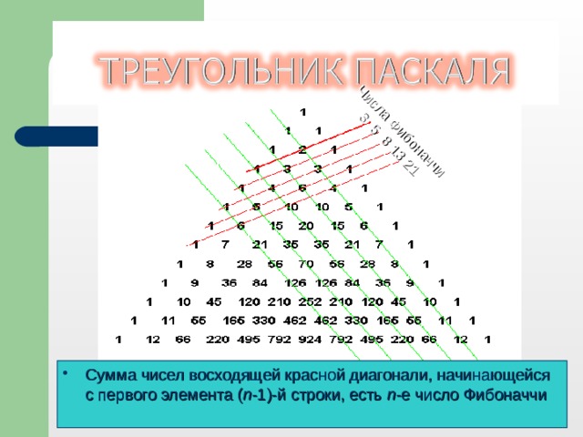 Треугольник паскаля презентация 11 класс