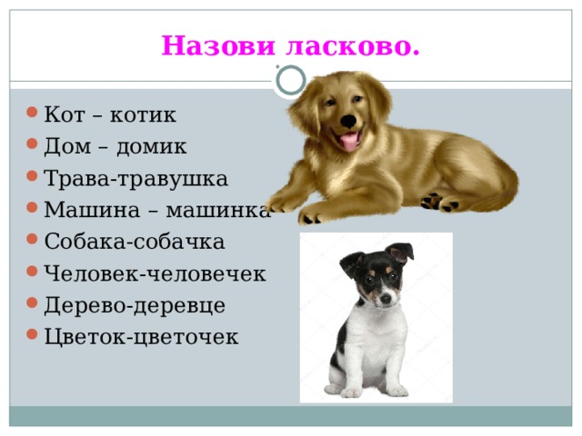 Назовите небольшое. Как можно ласково назвать собаку. Как ласково назвать щенка. Назови ласково машина. Собака ласково.