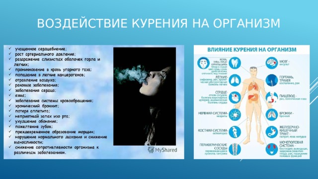 Воздействие курения на организм 