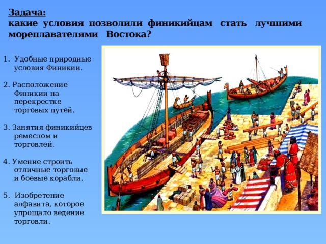 Финикийские мореплаватели 5 класс история ответы