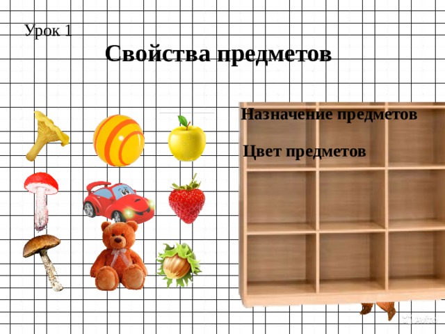 Урок 1 Свойства предметов Назначение предметов Цвет предметов 