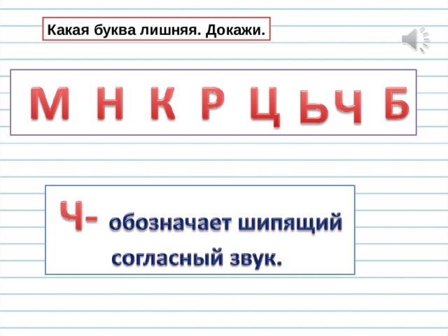 Какая буква лишняя. Докажи. 