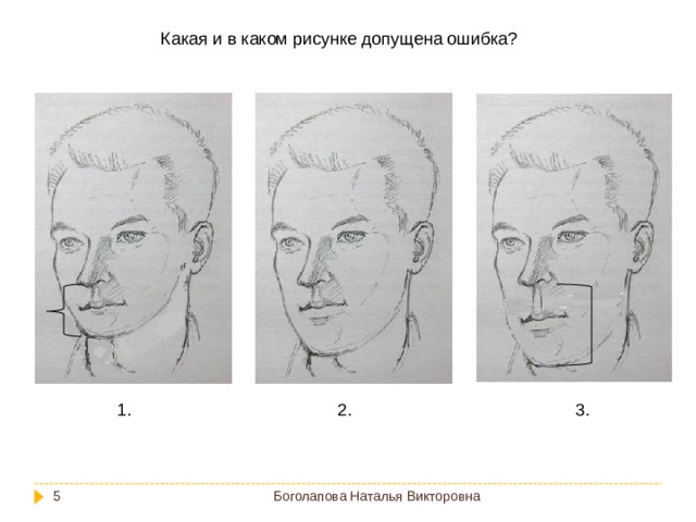 Какая и в каком рисунке допущена ошибка? 1. 2. 3. Боголапова Наталья Викторовна  