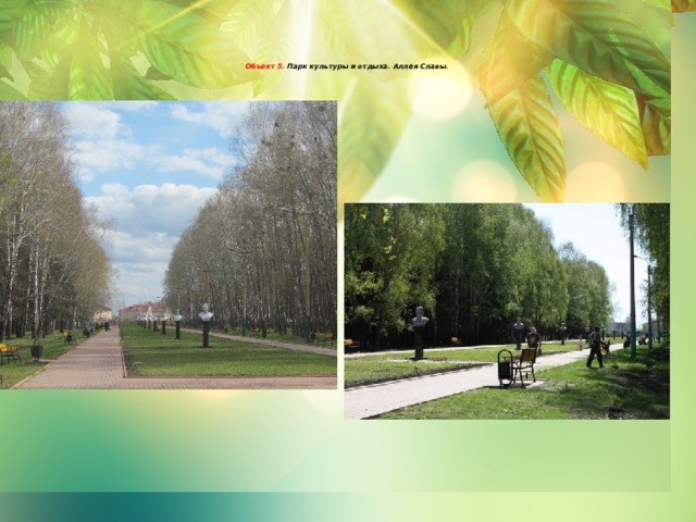    Объект 5. Парк культуры и отдыха. Аллея Славы.       