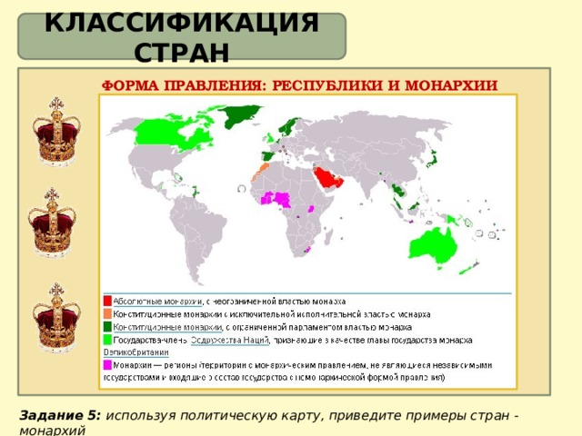 Карта монархических стран