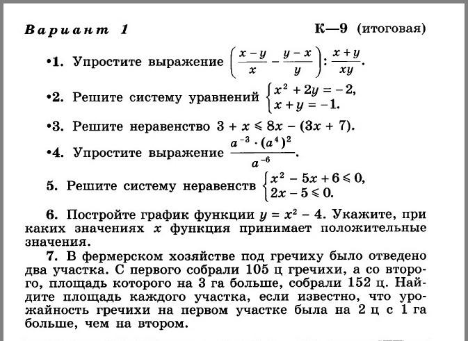 Подготовка к итоговой контрольной работе по алгебре 7 класс презентация