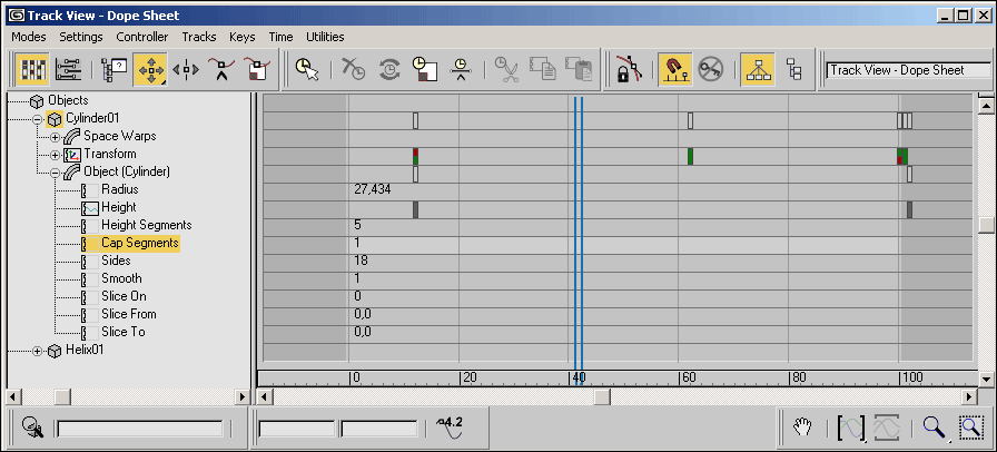 Track viewer. Dope Sheet animation. Track window