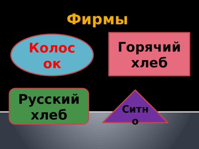 Фирмы Горячий  хлеб Колосок Фирмы Русский  хлеб Ситно 