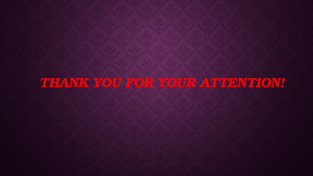 Thank you for your attention! 