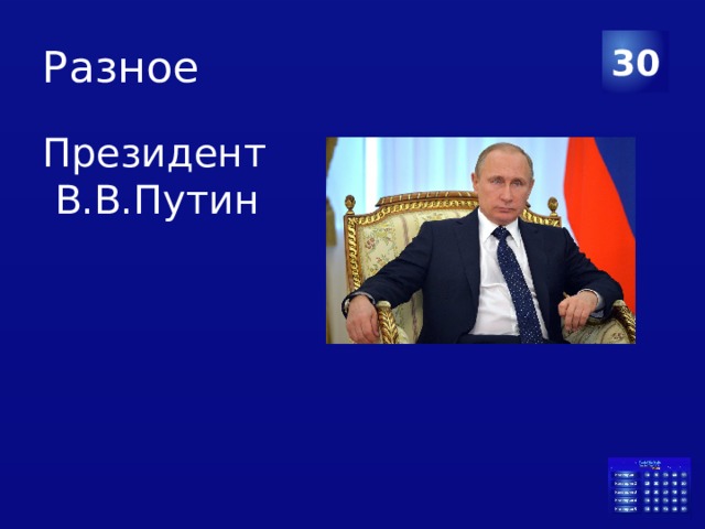 Разное 30 Президент  В.В.Путин 