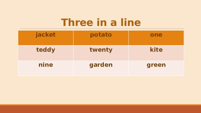 Three in a line jacket  potato teddy one  twenty nine  garden kite   green  