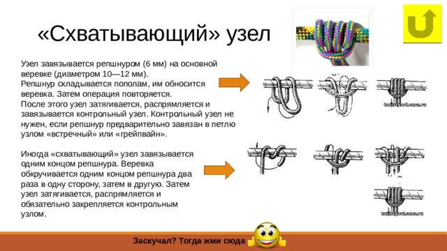 Схватывающий узел как вязать схема