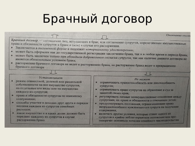 Брачный договор 