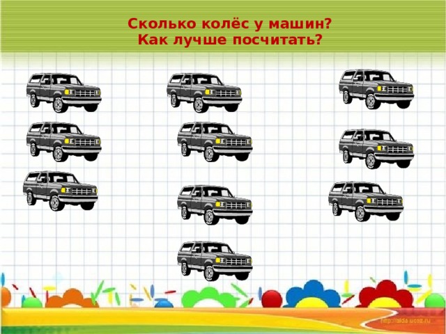 Задание автомобили. Задача про машины. Задача 4 класс про машины. Сколько колес у машины. Игровые задания на машинных моделях.