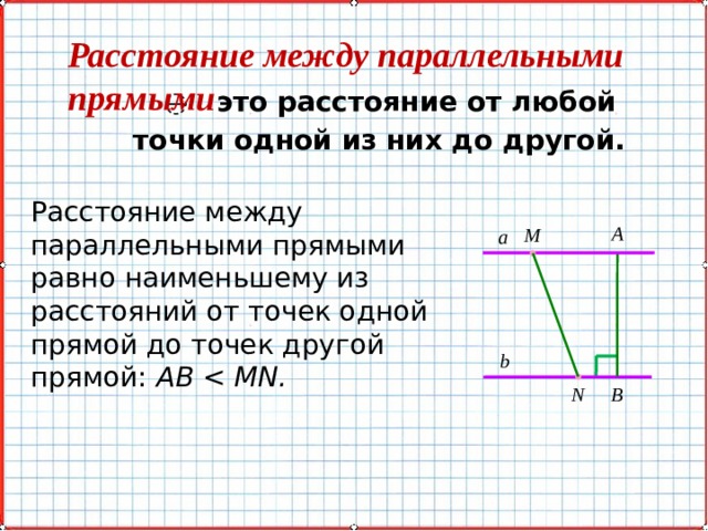 Построение перпендикуляра к параллельным прямым