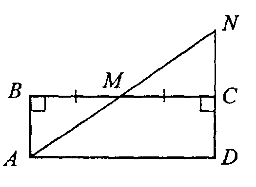На рисунке авсд прямоугольник точка м является серединой стороны ав
