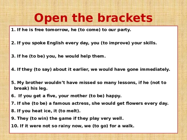 Спотлайт 9 conditionals. Open the Brackets conditionals.