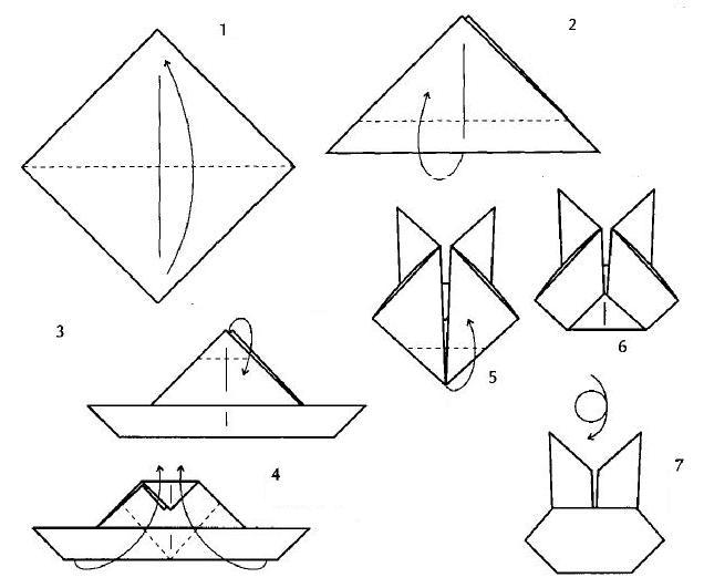 Схемы оригами заяц