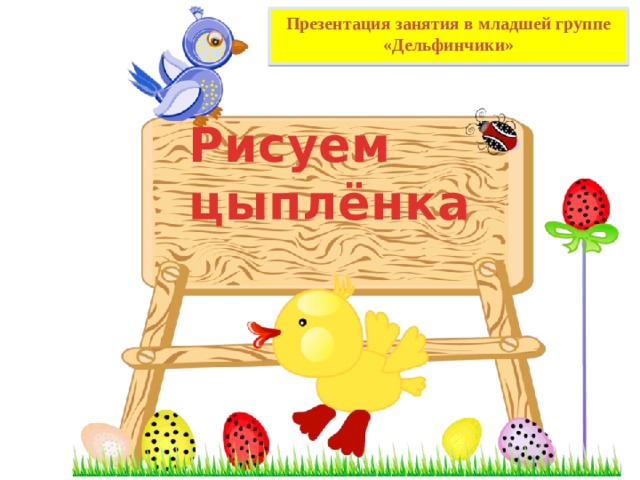 Презентация занятия в младшей группе «Дельфинчики»  Рисуем  цыплёнка 