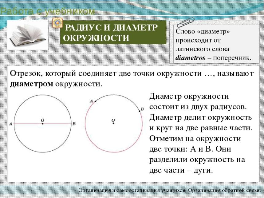 Начертите окружность заданную. Радиус диамтрокружность. Радиус и диаметр окружности. Что такое радиус окружности и диаметр окружности. Радиус и диаметр окурж.