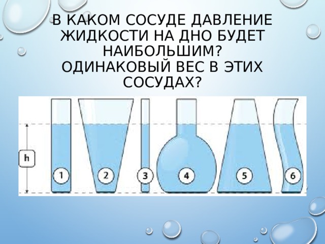 Сосуд с жидкостью лежит на столе в сосуде имеется три одинаковых отверстия затянутые одинаковыми