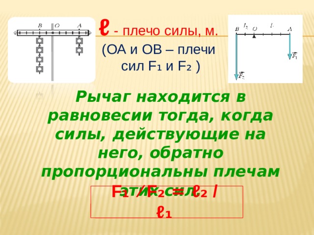 На каждом рисунке укажите ось вращения и плечи сил