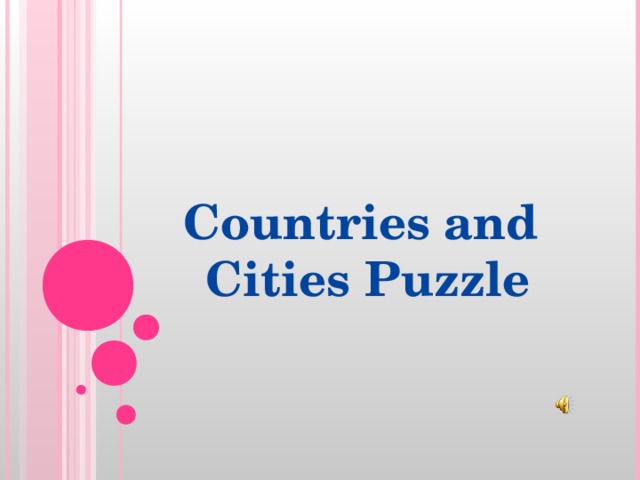 Countries and Cities Puzzle 