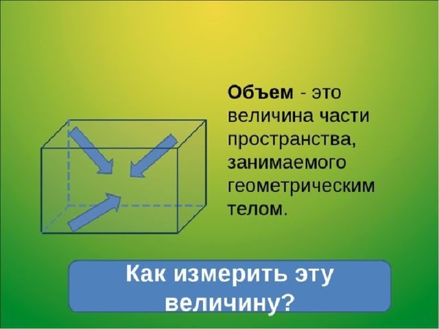 Презентация по геометрии по теме объем тела