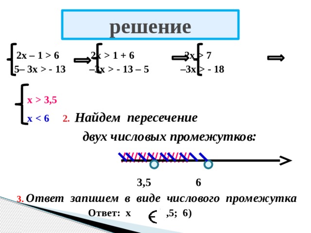 Объединение неравенств