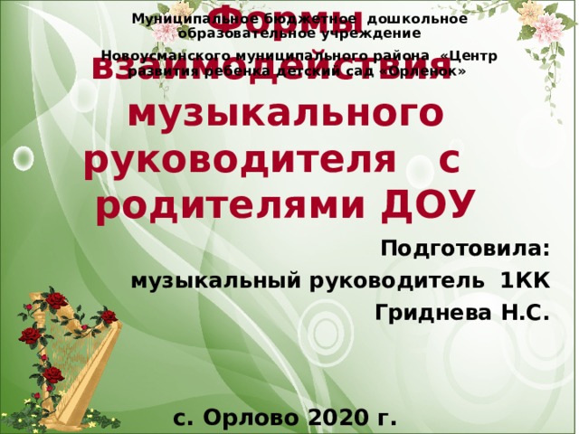 Тетрадь взаимодействия музыкального руководителя и воспитателя образец