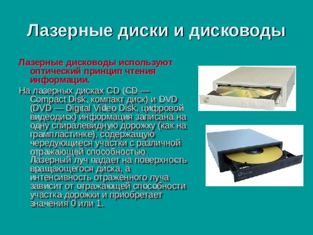 В каком году для записи информации начали применяться оптические лазерные диски