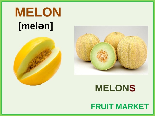 MELON [melən] MELON S FRUIT MARKET 