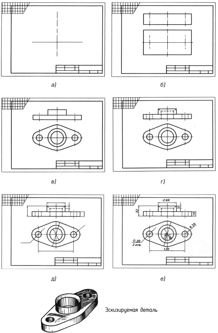 Порядок выполнения эскиза детали