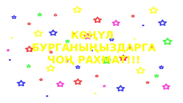 Көңүл бурганыңыздарга Чоң рахмат!!! 