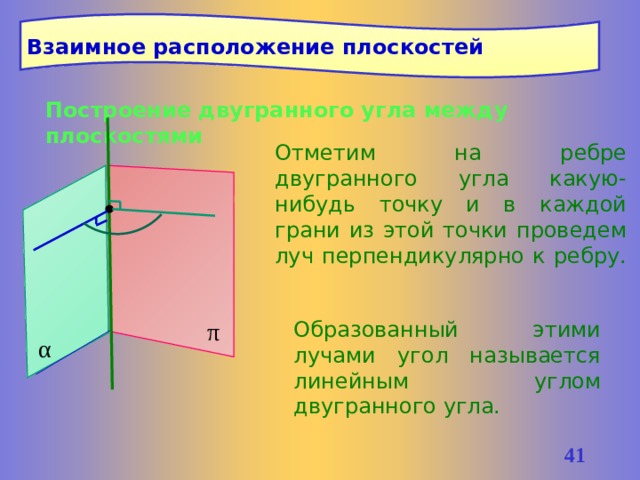 Перпендикулярные лучи. Взаимное расположение между плоскостями. Отметим на ребре двугранного угла точку. Взаимное расположение плоскостей в Кубе. Взаимное расположение плоскостей угол между плоскостями.