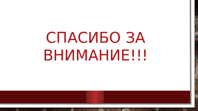 Спасибо за внимание!!! 