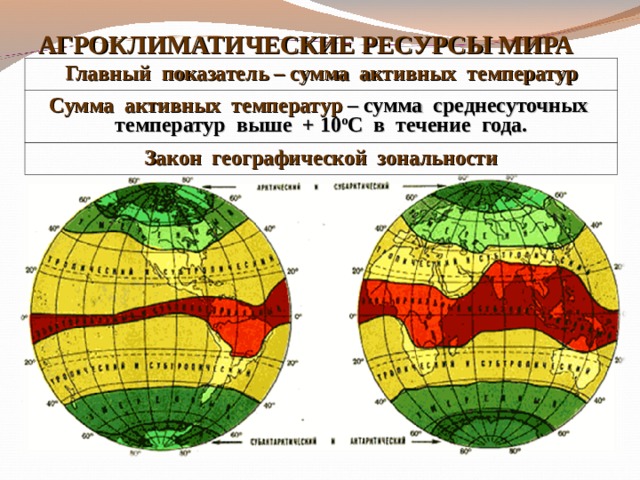 Используя карты атласа дайте характеристику агроклиматическим ресурсам