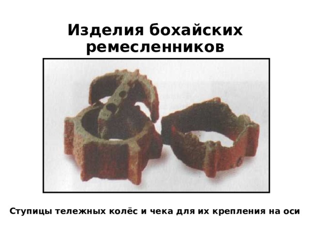 Изделия бохайских ремесленников Ступицы тележных колёс и чека для их крепления на оси 