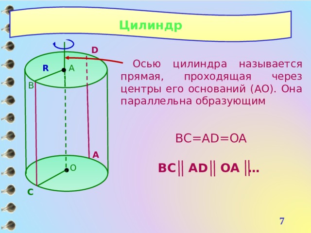 Ось цилиндра это